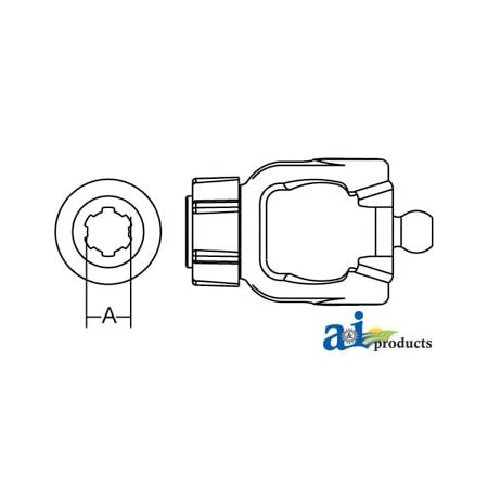 A & I Products Tractor Yoke, Splined 1 3/4" - 20 Spline w/ AS Lock 8" x4" x4" A-W363606